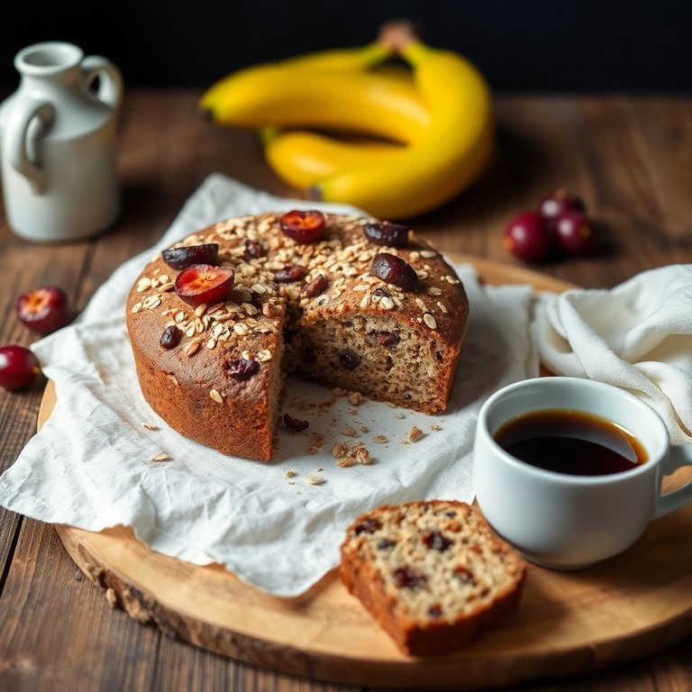 Bolo Integral de Banana, Aveia e Ameixa Secas