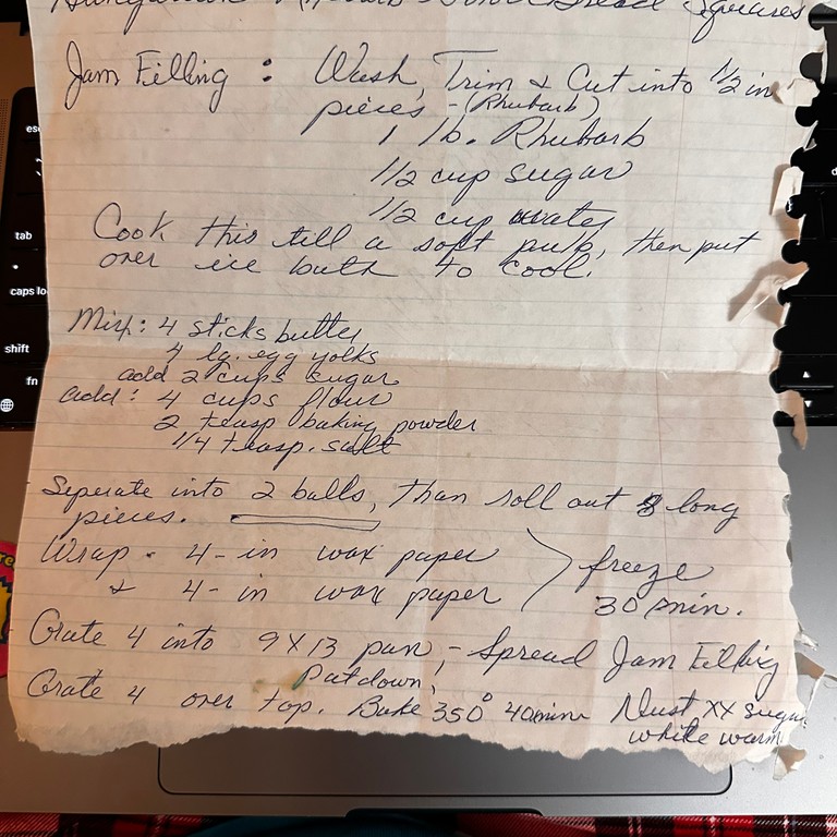 Hungarian Rhubarb Shortbread Squares