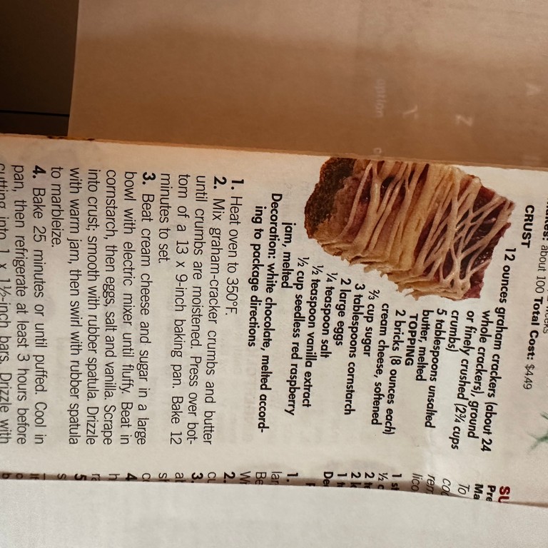 Raspberry Cream Cheese Bars