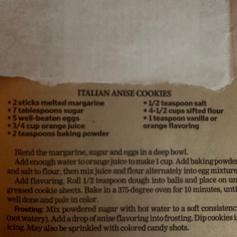 Italian Anise Cookies