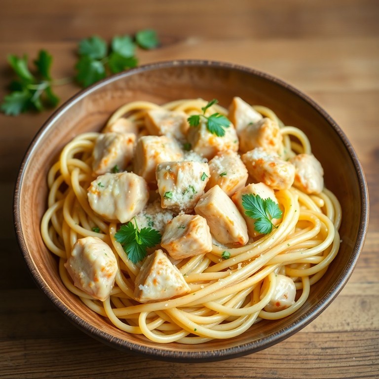 Pasta Italiana con Pechuga de Pollo y Salsa Cremosa