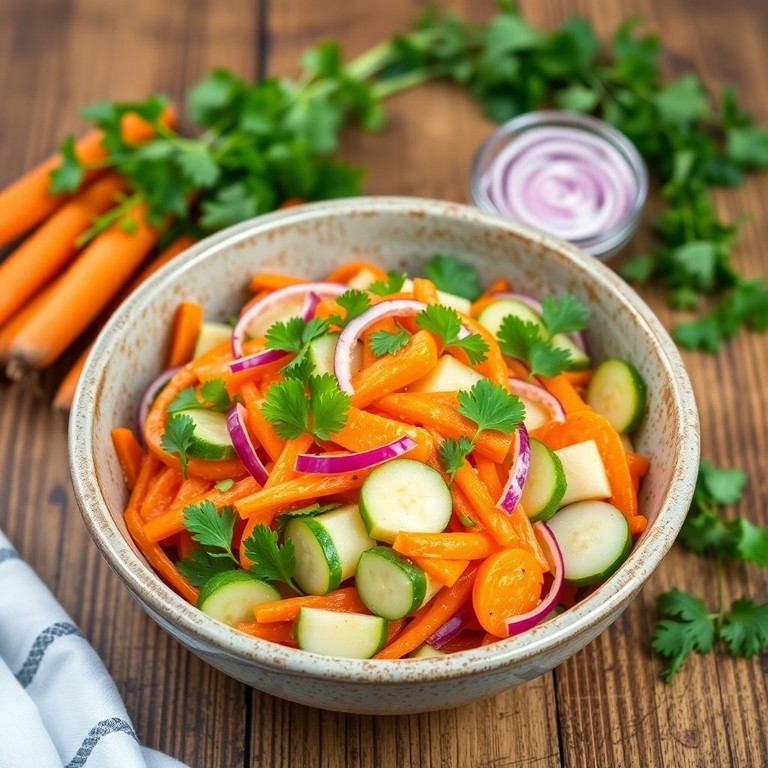 Bunter Karotten-Gurken-Salat mit frischer Petersilie