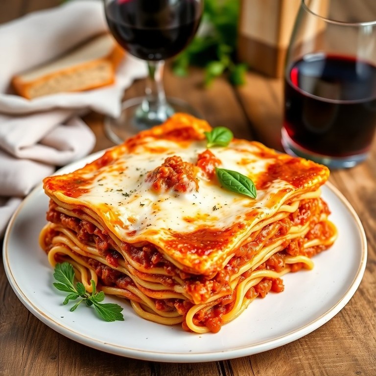 Lasagna Clásica con Salsa de Carne y Queso