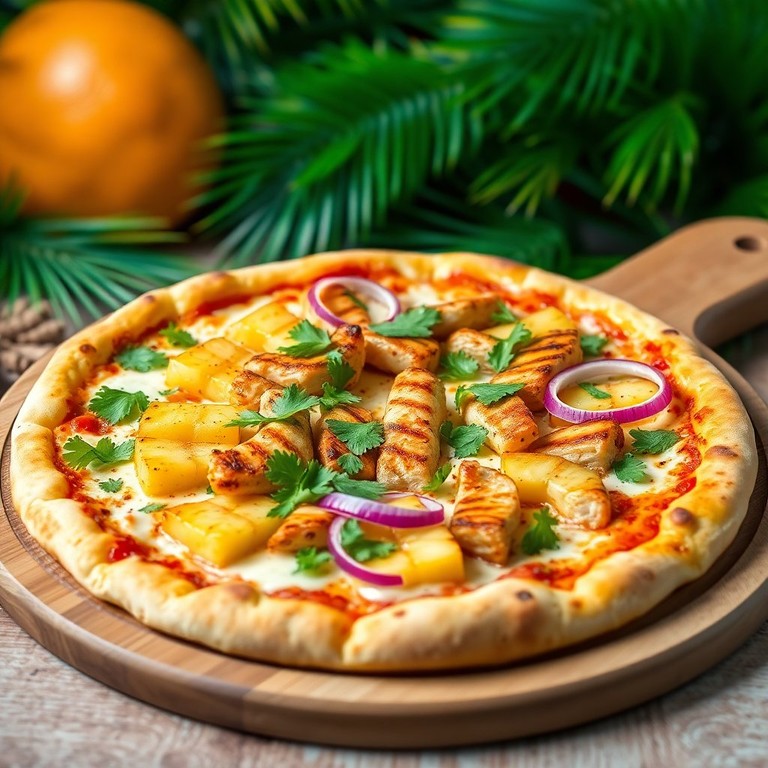 Pizza de Piña y Pollo a la Parrilla