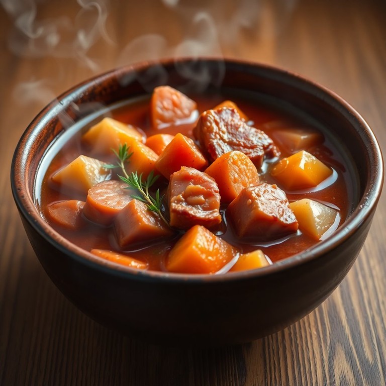 Slow Cooker Spicy Ham and Veggie Stew