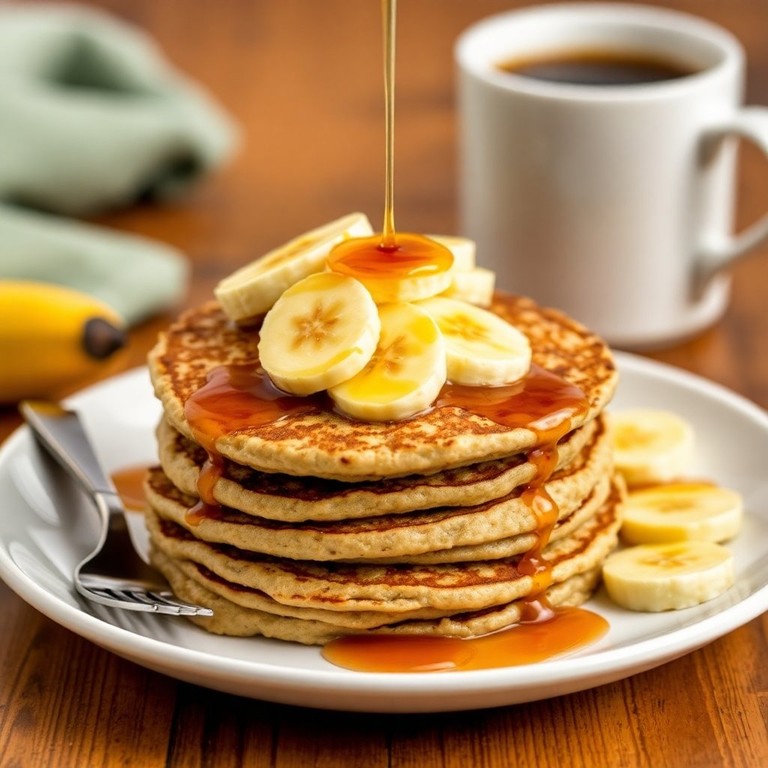 Fluffy Oatmeal Pancakes with Banana and Egg