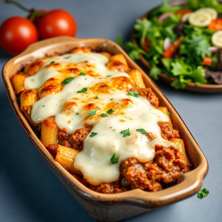 Macarrão Gratinado com Carne e Mussarela