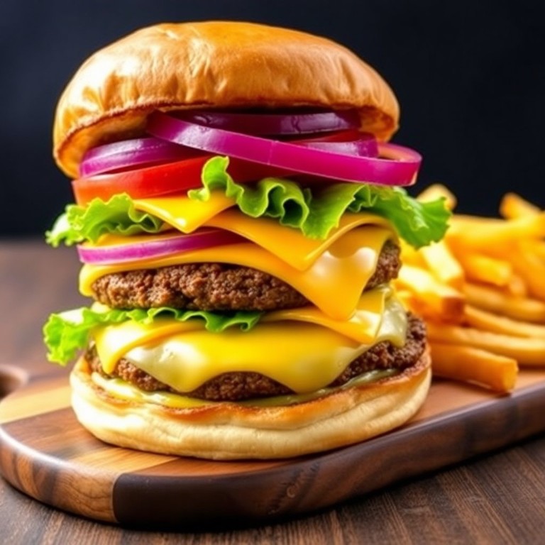 Ultimate Xtreme Cheese Burger with Triple Cheese Delight
