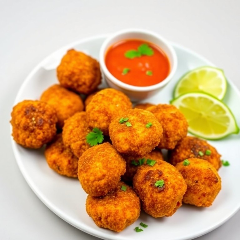 Crispy Burger Nuggets with Spicy Dipping Sauce