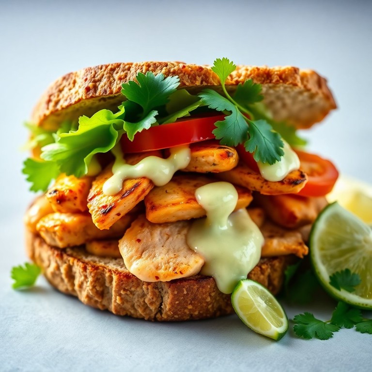 Thai Spicy Chicken Sandwich with Cilantro Lime Mayo
