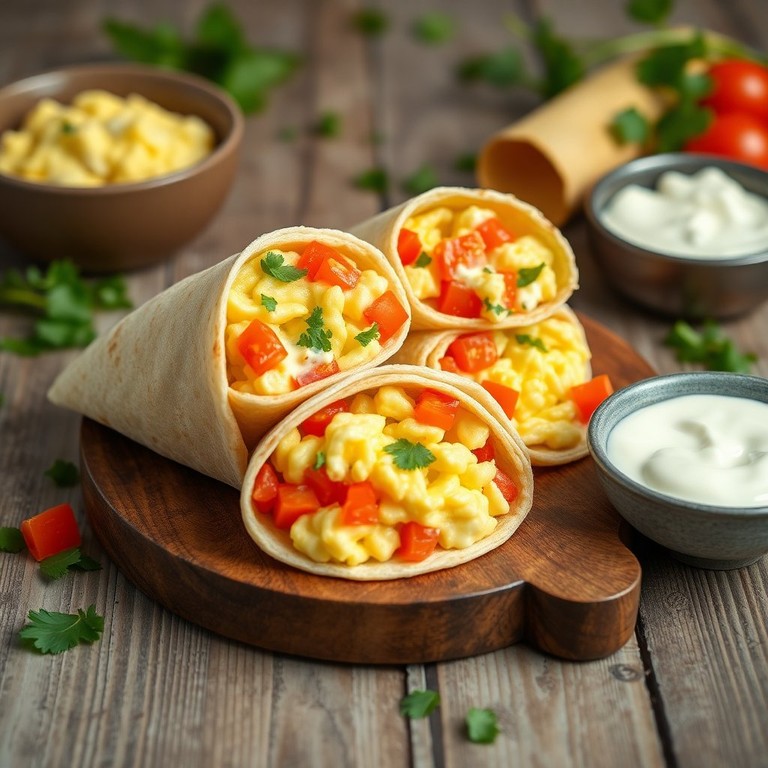 Savory Egg and Curd Breakfast Wraps