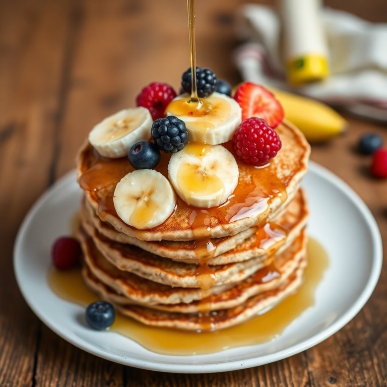 Fluffy Banana Oat Pancakes
