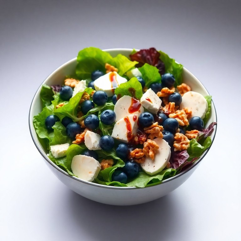 Ensalada Controlada de Lechugas, Nueces y Aderezo de Lima