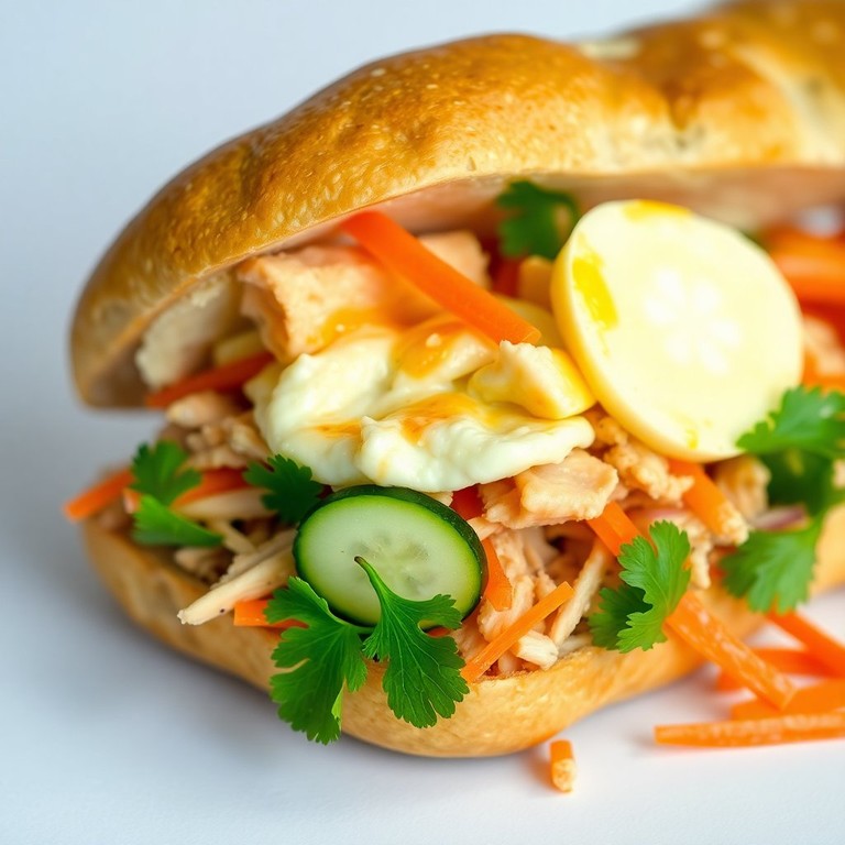 Savory Egg Bánh Mỳ with Chicken