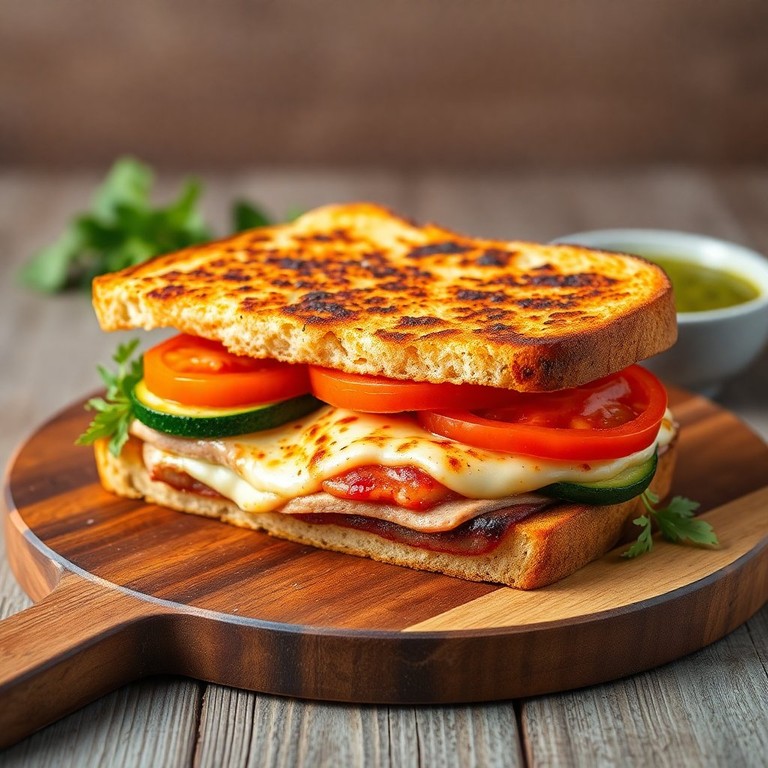 Krokante Kalkoen Pizzatosti met Courgette