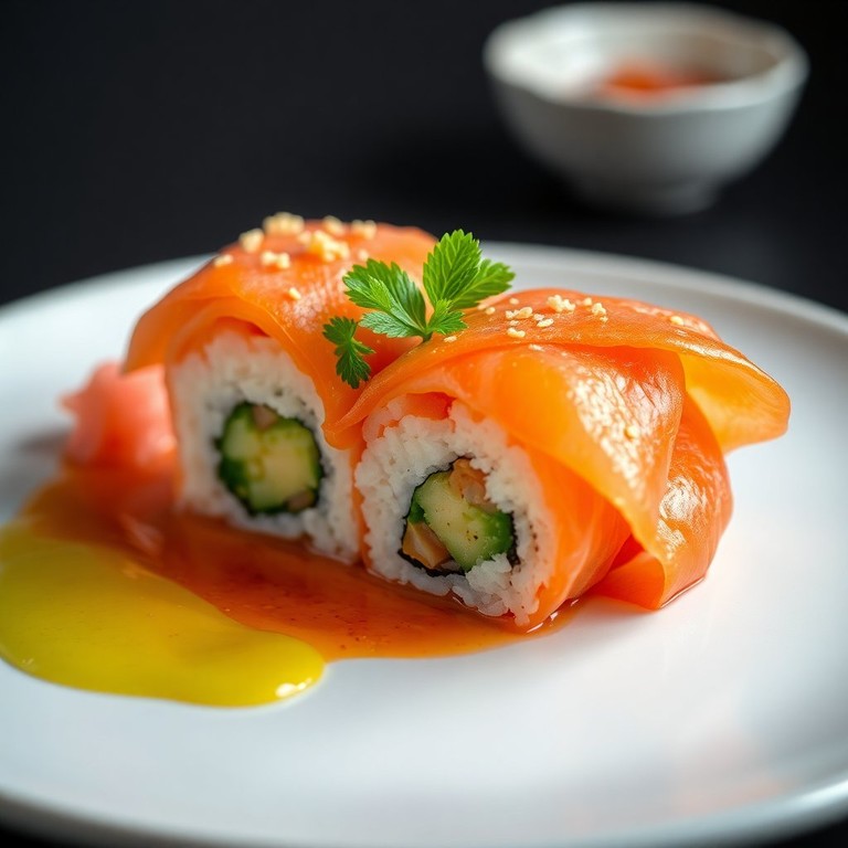 Sushi de Salmón Fresco con Aguacate