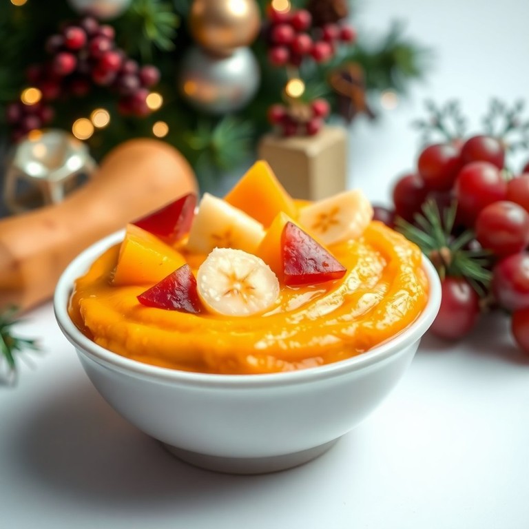 Puré de Batata Doce com Frutas Natalinas