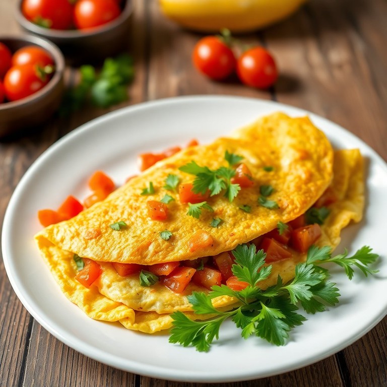 Omelete Simples de Tomate e Cheiro Verde