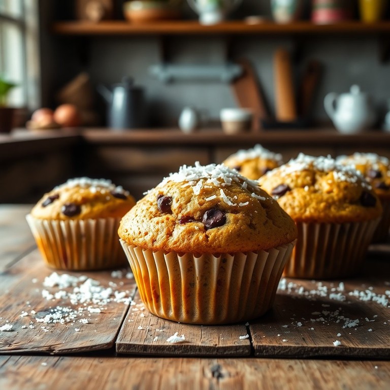 Muffins de Coco e Chocolate Amargo