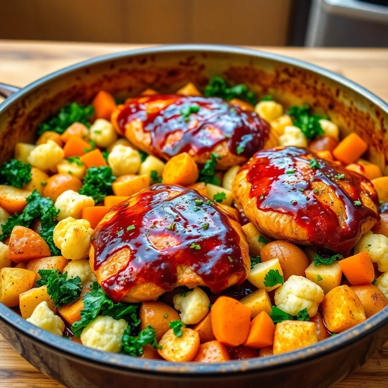 Savory BBQ Chicken and Veggie Bake