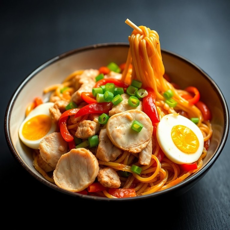 Savory Chicken Egg Yakisoba Stir-Fry