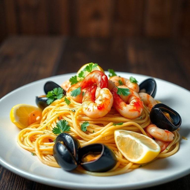 Spaghetti aux Fruits de Mer Délicieux