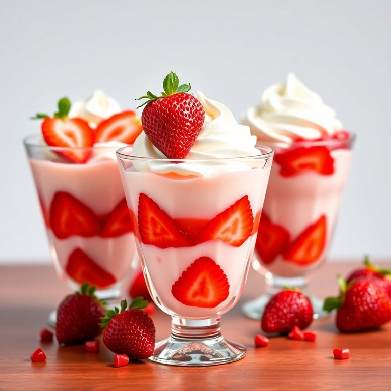 Delicia de Gelatina de Fresa y Leche