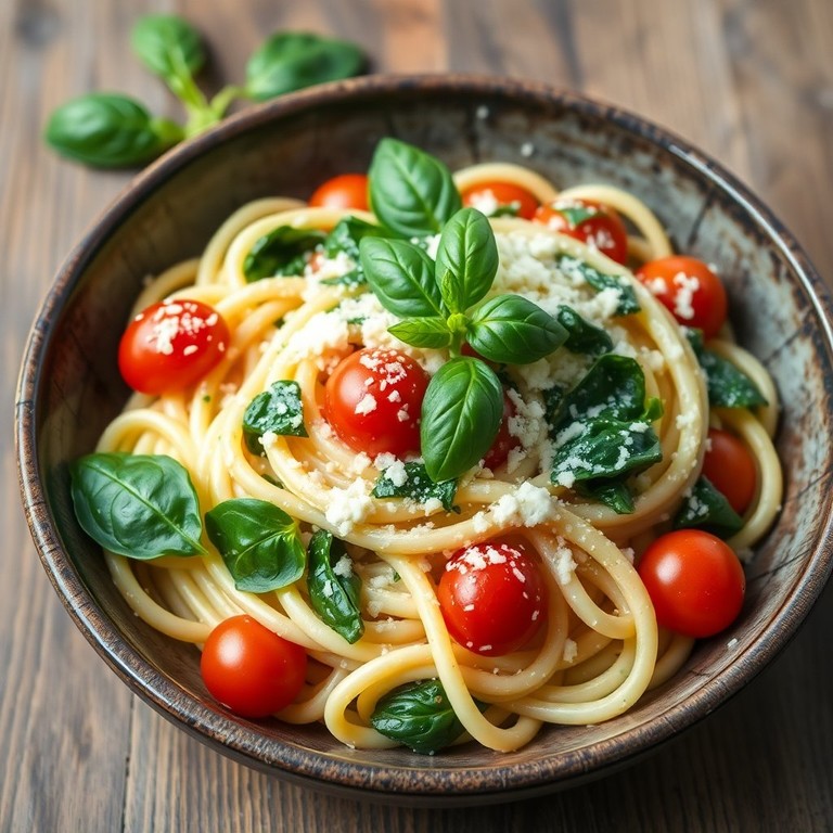 Cremige Tomaten-Babyspinat-Pasta mit Schmand