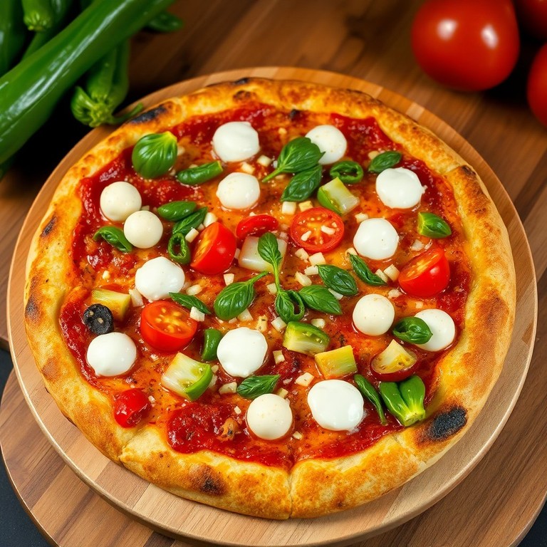 Pizza Vegetariana con Masa Casera y Verduras Frescas