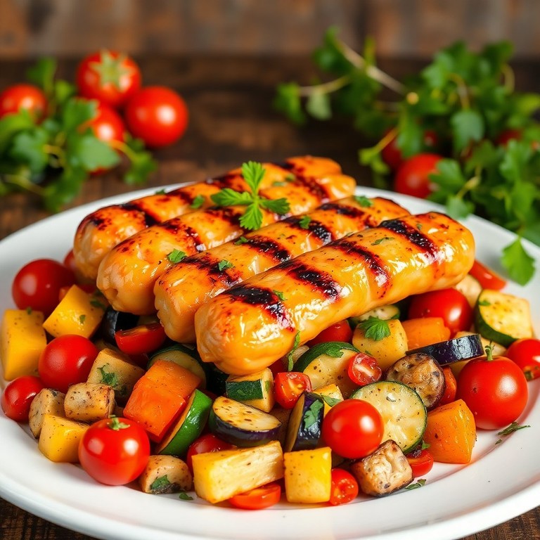 Saucisse de Poulet aux Légumes Méditerranéens