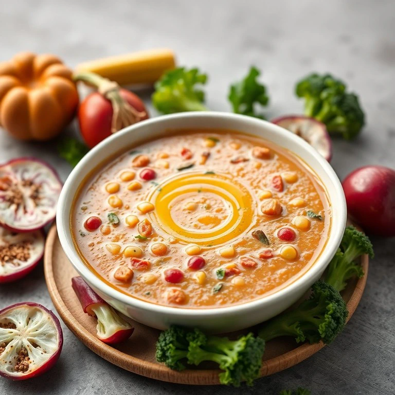 Sopa Cremosa de Legumes com Abóbora e Espinafre