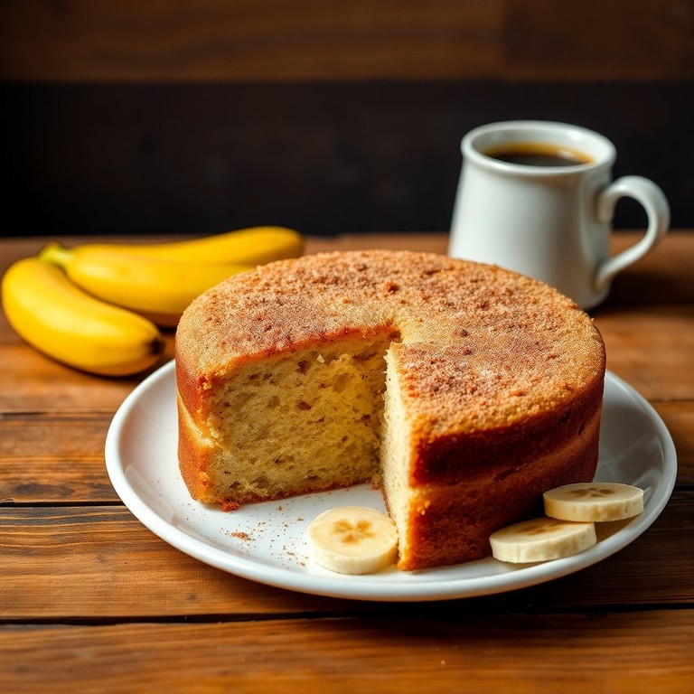 Bolo de Banana Fofinho com Cobertura de Canela