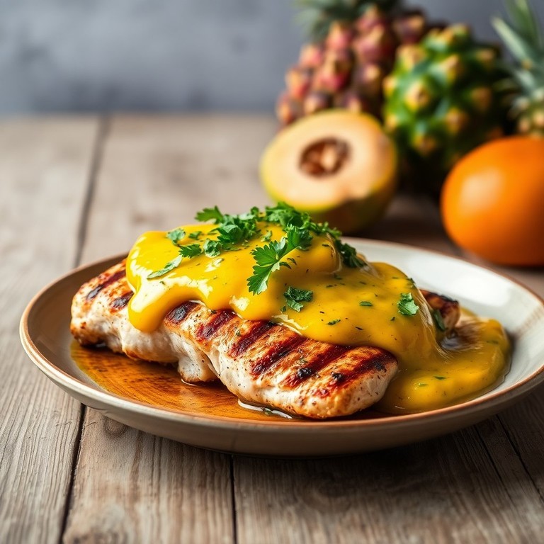 Frango Grelhado com Molho de Manga e Ervas