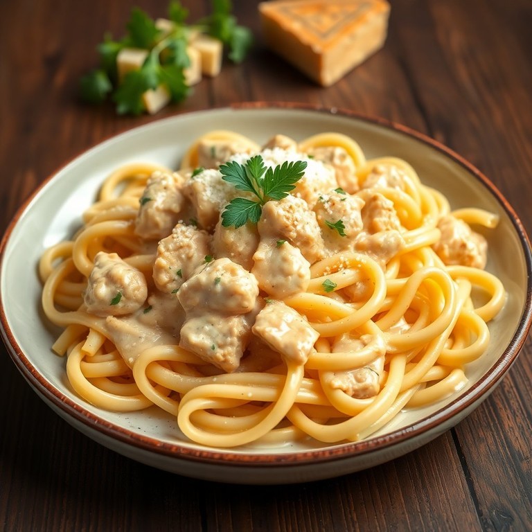 Pasta al Pollo con Salsa Cremosa