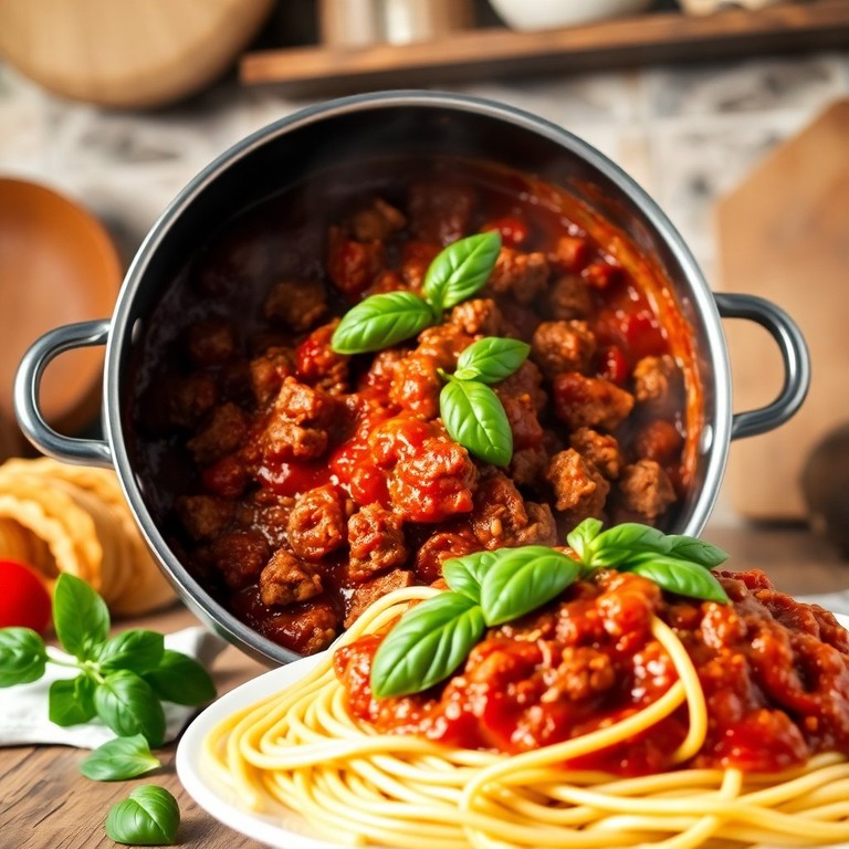 Rich Bolognese Sauce with Ground Beef and Pork