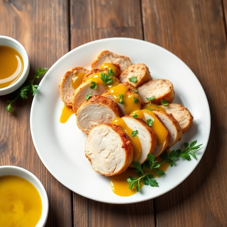 Galantina de Pollo con Salsa de Mostaza y Miel
