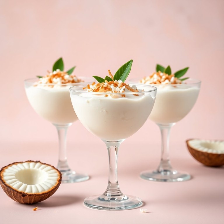 Mousse de Coco com Raspas de Coco