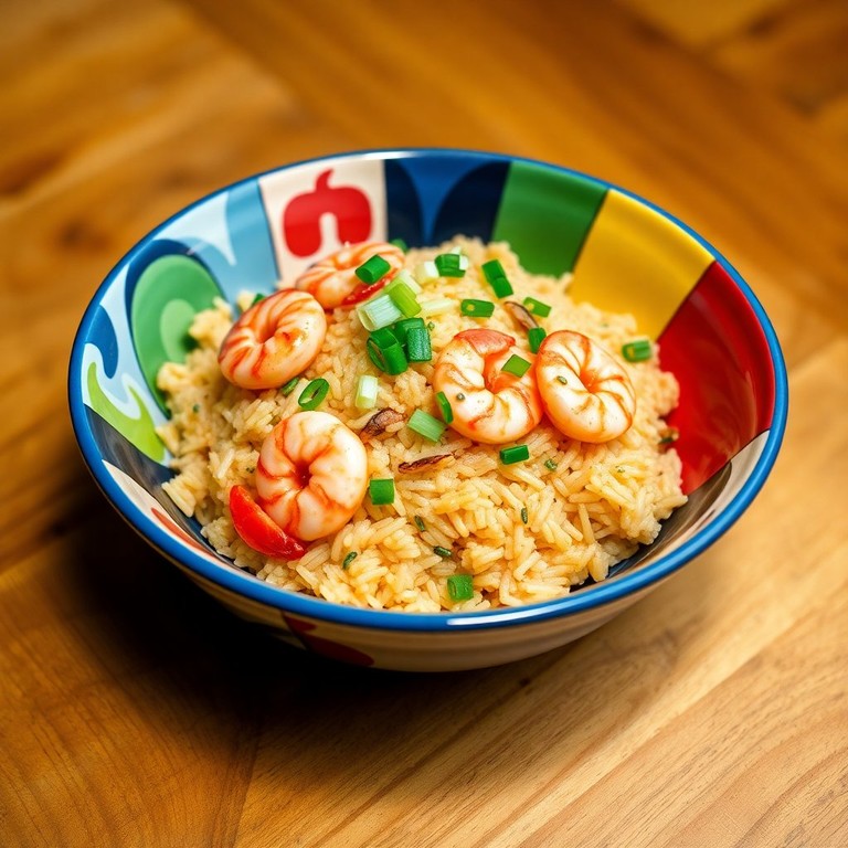 Savory Shrimp and Enoki Mushroom Fried Rice
