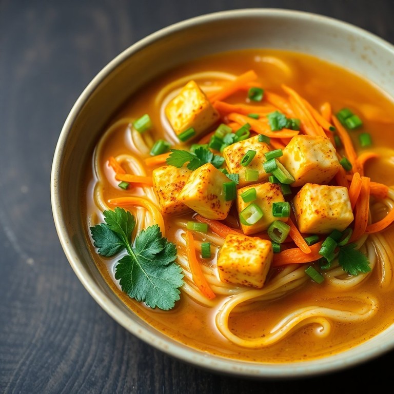 Wheat Flour Ramen with Spiced Paneer and Carrots