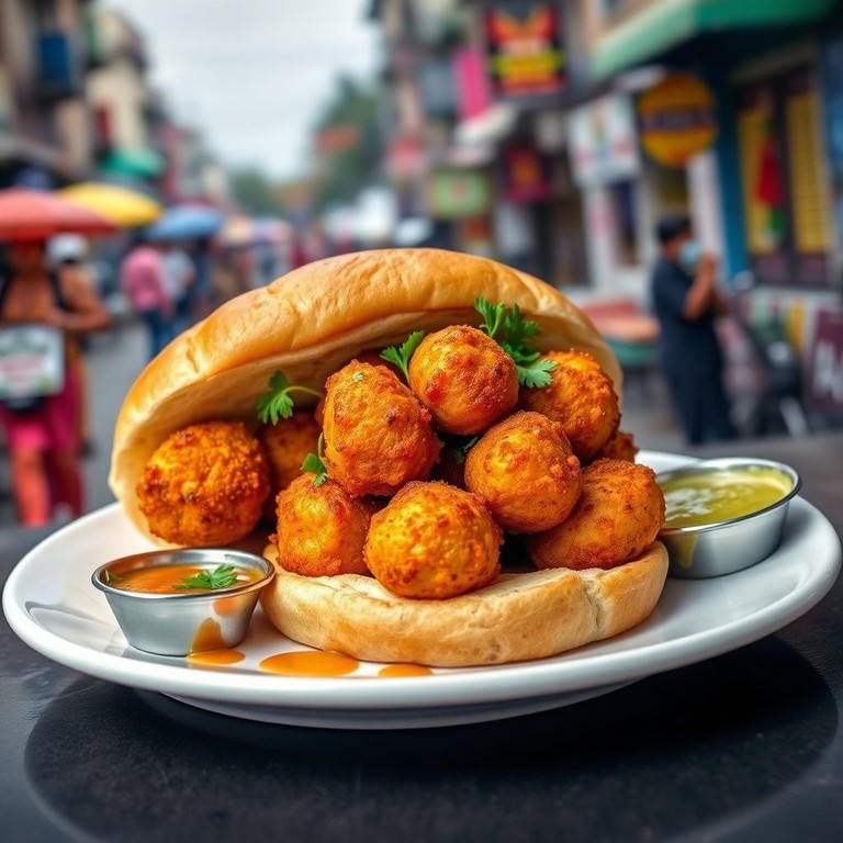 Spicy Potato Vada Pav with Garlic Chutney