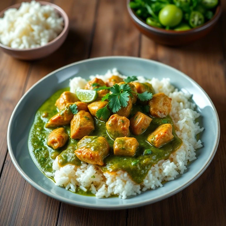 Pollo en Salsa Verde con Arroz Esponjoso - Mr. Cook