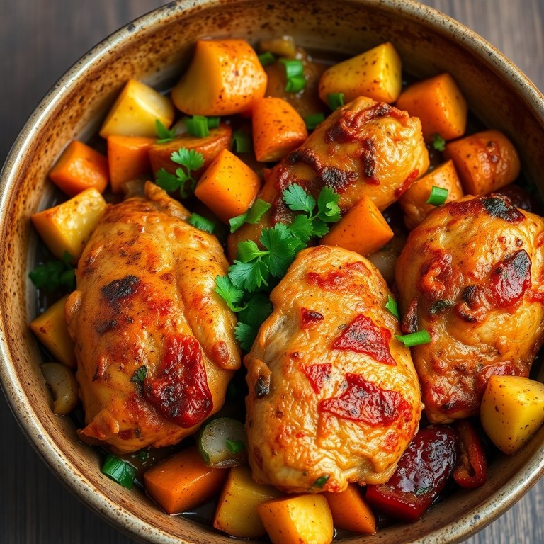 Spicy Slow Cooker Chicken and Veggie Medley