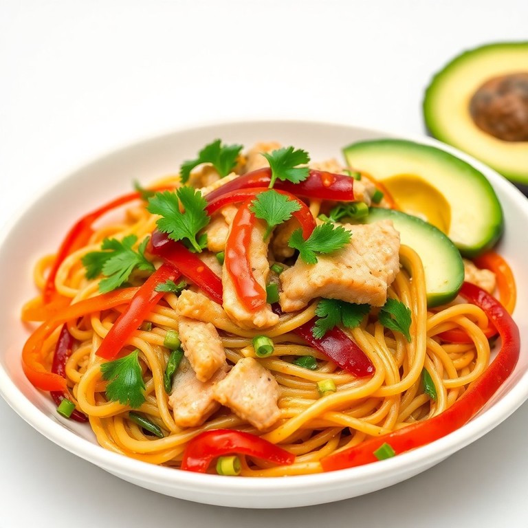 Asiatische Glasnudeln mit Putenstreifen und Teriyaki-Sauce