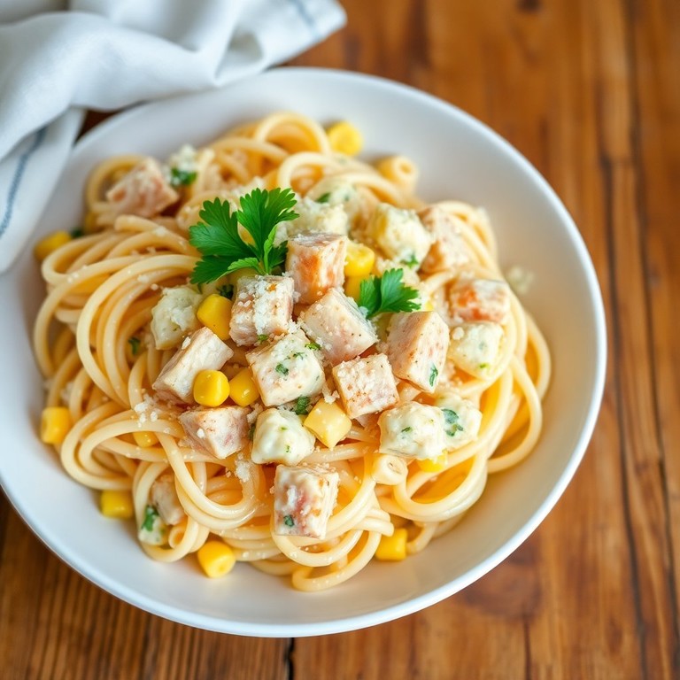 Macarrão Cremoso com Atum e Milho
