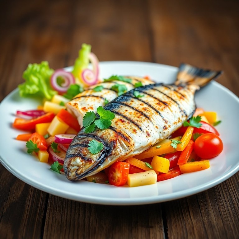 Cuscuz Paulista com Legumes e Peixe Grelhado