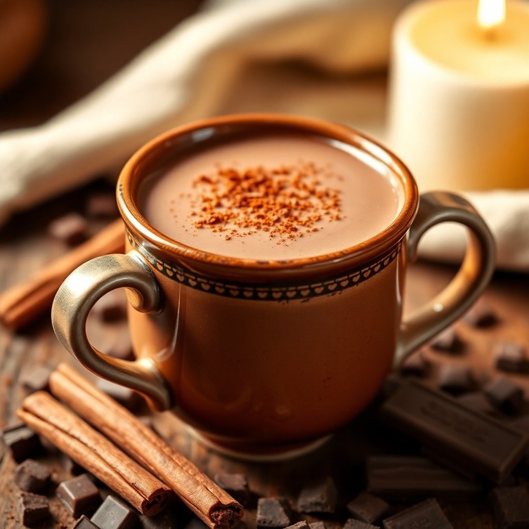 Atole de Chocolate Caliente con Canela