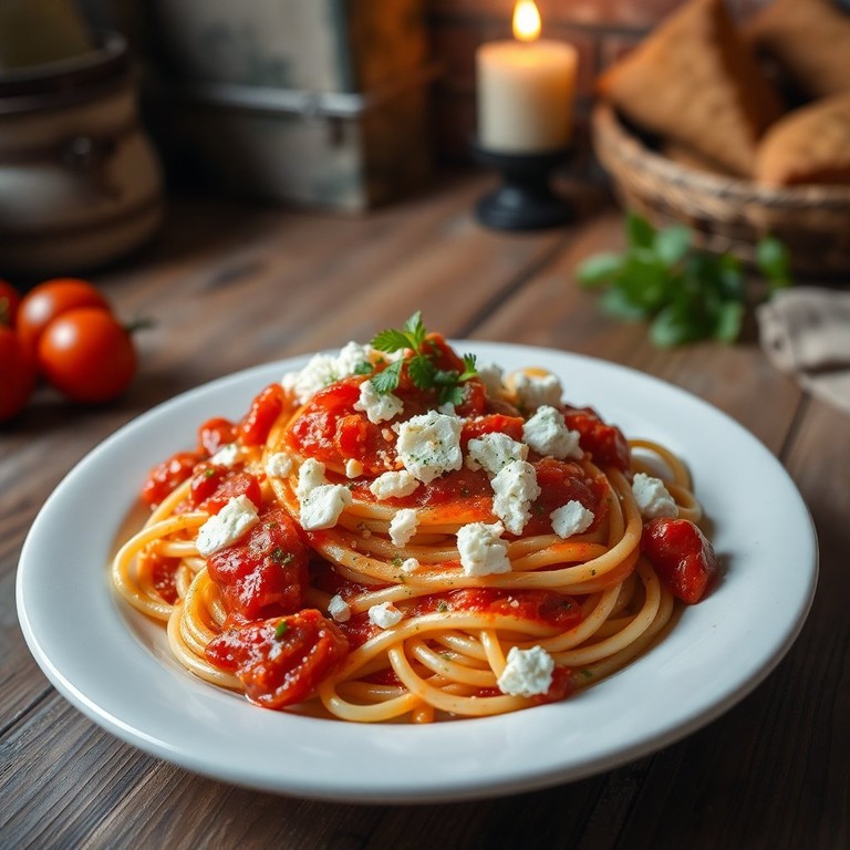Pâtes à la Sauce Tomate et Feta à l'Italienne