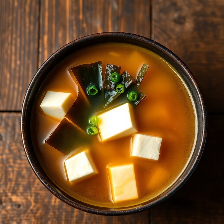 Classic Miso Soup with Silken Tofu and Seaweed