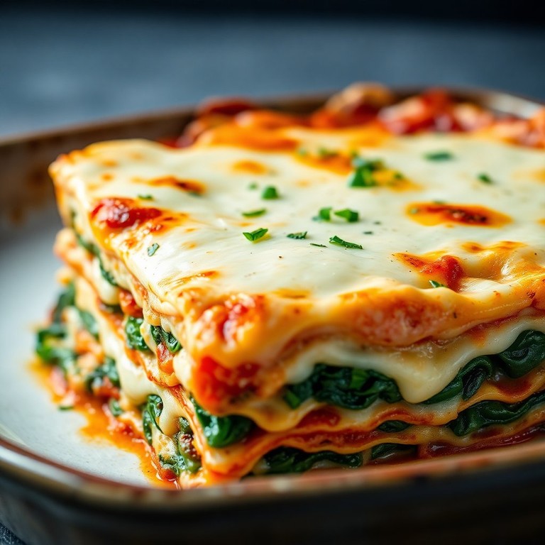 Herzhafte Gemüse-Lasagne mit Ricotta und Spinat