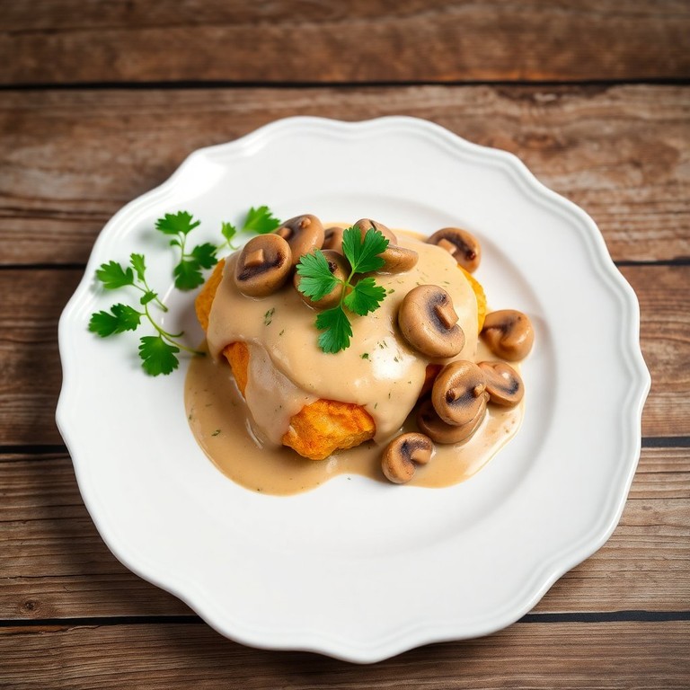 Pechuga de Pollo con Nata y Setas Salteadas